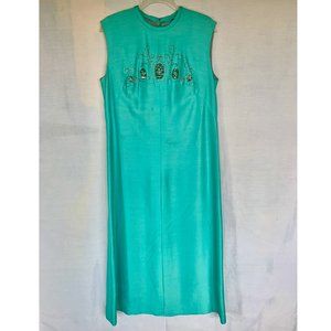 Vintage '60s Dress By Roter of London Mid-Calf Turquoise 10